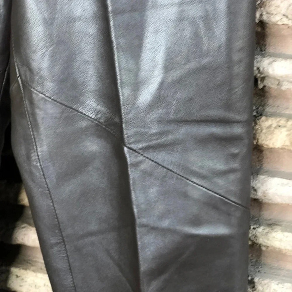 Saks Fifth Avenue Vintage Italian Brown Glove Soft Leather Pants Hi Rise Size 4 - Picture 3 of 5